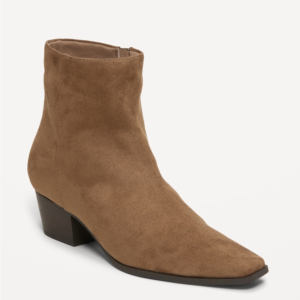 NWOT Old Navy Low-Heel Booties Latte Beige